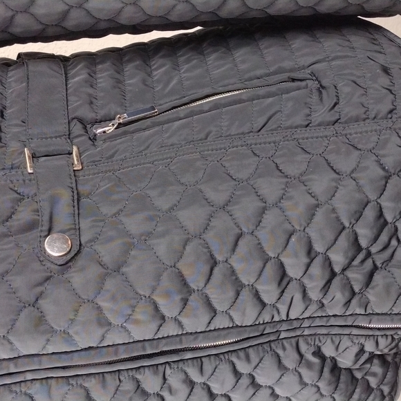 Giacca Black Quilted Long Sleeve Mid Length Zipper Front Medium Weight Jacket - Picture 6 of 16